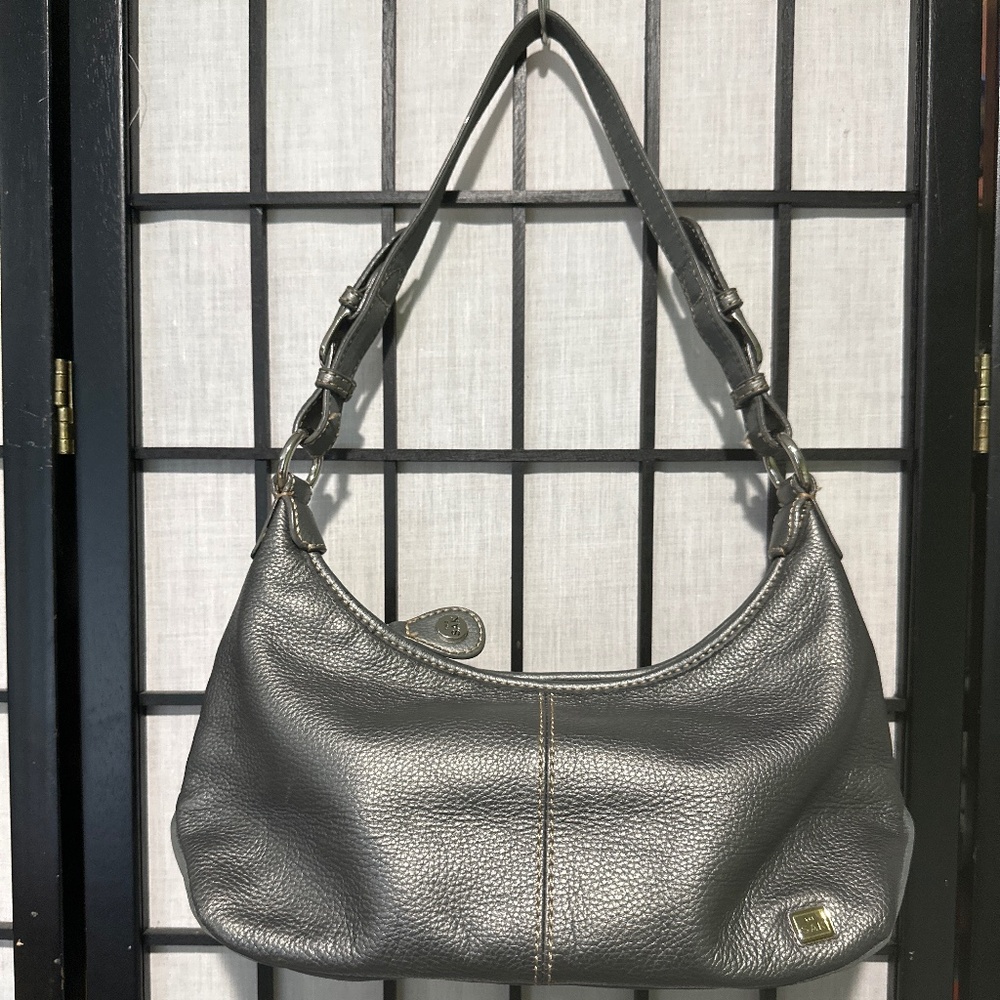The Sak Hematite Pebble Leather Medium Hobo EUC